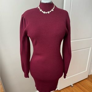 🍒Curve friendly maroon sweater dress 👗